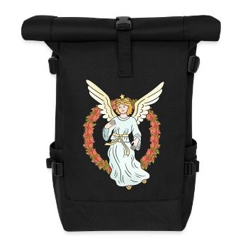 Guardian Angel Protector Angel Rosary Spiritual - Roll Top Backpack - black - Front