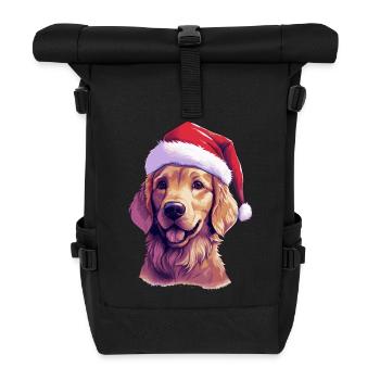 Chien Golden Retriever de Noël - Sac à dos roll top - noir - Devant