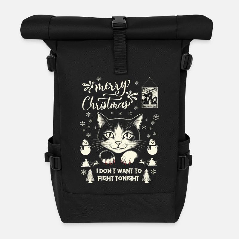 Joyeux Noël, je ne veux pas me battre ce soir - Sac à dos roll top - noir