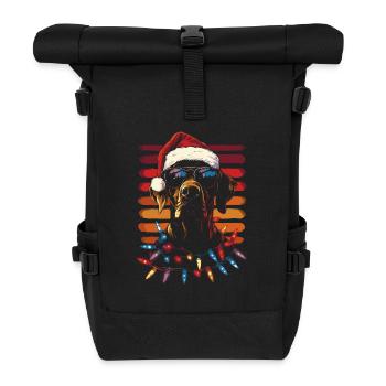 Chapeau de Noël et lunettes de soleil Dogue allemand - Sac à dos roll top - noir - Devant