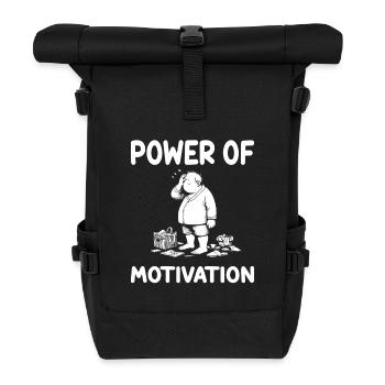 Le pouvoir de la motivation – Conception motivationnelle avec humour - Sac à dos roll top - noir - Devant