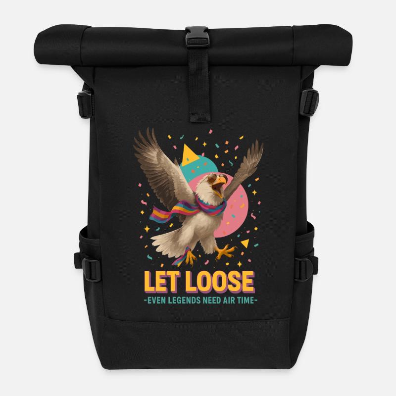 Let Loose – Der Legenden-Adler - Rolltop Rucksack - Schwarz