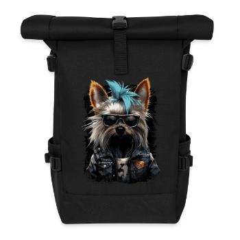 Punk Yorkshire Terrier - Roll Top Backpack - black - Front