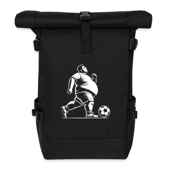 Fußballer mit Bauch und Ballgefühl - Rolltop Rucksack - Schwarz - Vorne