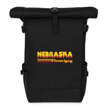 cool Nebraska USA states design - Roll Top Backpack - black - Front
