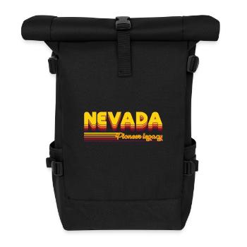 cooles Nevada USA Bundesstaaten Design - Rolltop Rucksack - Schwarz - Vorne