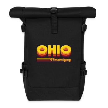 cooles Ohio USA Bundesstaaten Design - Rolltop Rucksack - Schwarz - Vorne