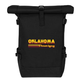 cooles Oklahoma USA Bundesstaaten Design - Rolltop Rucksack - Schwarz - Vorne