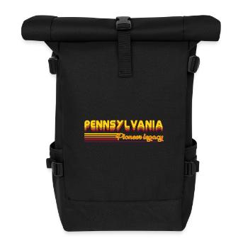 cooles Pennsylvania USA Bundesstaaten Design - Rolltop Rucksack - Schwarz - Vorne