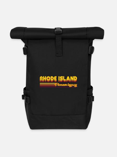 cooles Rhode Island USA Bundesstaaten Design - Rolltop Rucksack - Schwarz