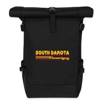 cool South Dakota USA states design - Roll Top Backpack - black - Front