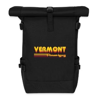 cooles Vermont USA Bundesstaaten Design - Rolltop Rucksack - Schwarz - Vorne