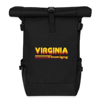 cool Virginia USA states design - Roll Top Backpack - black - Front