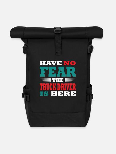 Have no Fear the LKW Fahrer is here Outfit - Rolltop-rygsæk - sort