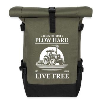 tracteur cool, né pour cultiver, labourer dur, vivre libre - Sac à dos roll top - olive/noir - Devant