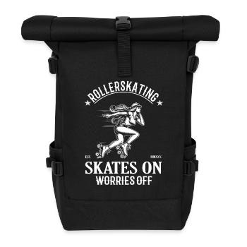 Design cool en patins à roulettes - liberté sur roues - Sac à dos roll top - noir - Devant