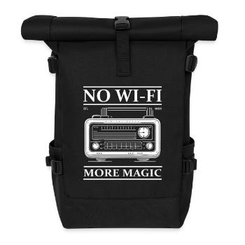 Retro Radio Design – No Wifi, More Magic - Rolltop Rucksack - Schwarz - Vorne