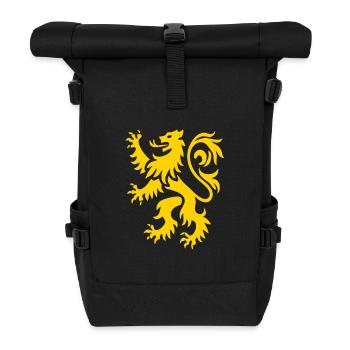 Löwe Münchner Wappentier – Bayern Stolz Design - Rolltop Rucksack - Schwarz - Vorne