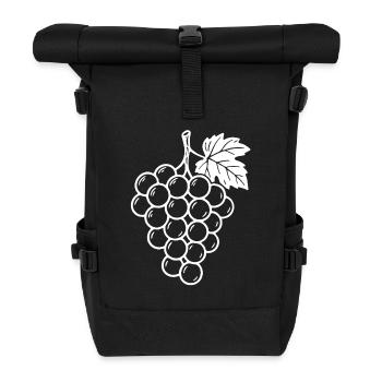 Grapes Design – Fruity & Stylish - Roll Top Backpack - black - Front