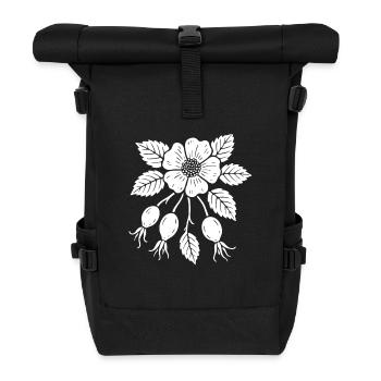 Rosehip Design – Natural & Fruity - Roll Top Backpack - black - Front