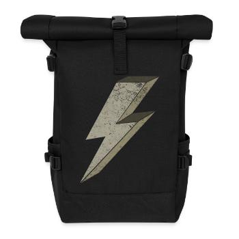 Stilvolle Blitz-Designs für Energie 3D - Rolltop Rucksack - Schwarz - Vorne