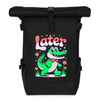 See You Later Aligator - Alligator Retro Design - Roll Top Backpack - black - Front