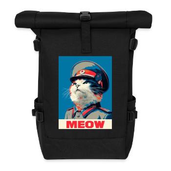 PopArt Katze - Rolltop Rucksack - Schwarz - Vorne