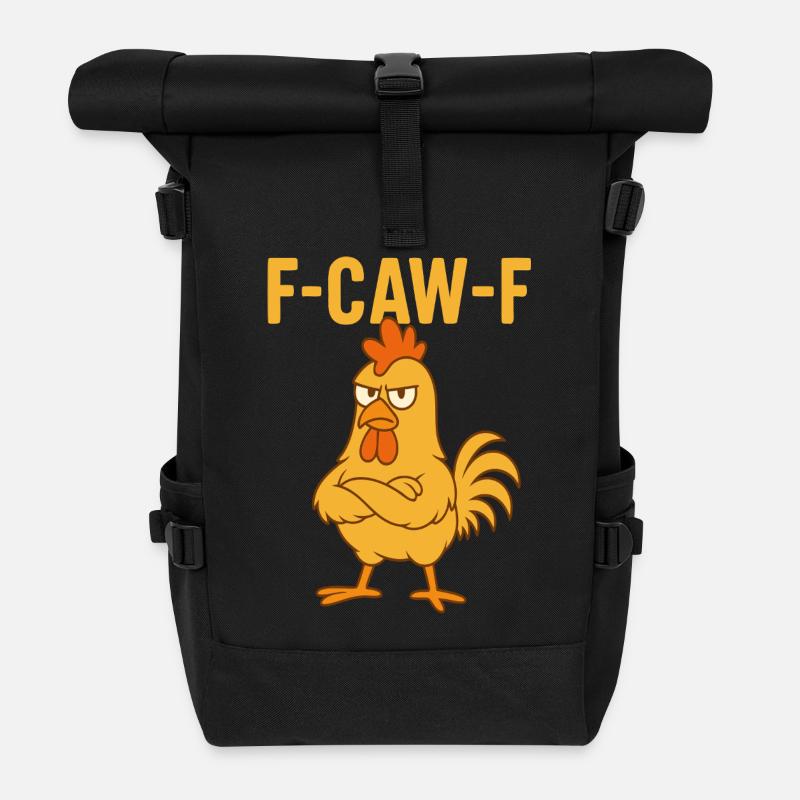 F-CAW-F Funny Chicken - Rolltop Rucksack - Schwarz