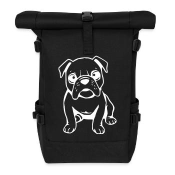Bulldogge Hunde T-shirt Hundeshirt Geschenk  - Rolltop Rucksack - Schwarz - Vorne