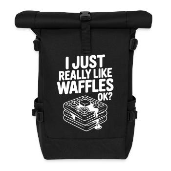 Ich mag Waffeln einfach wirklich, okay? - Rolltop Rucksack - Schwarz - Vorne