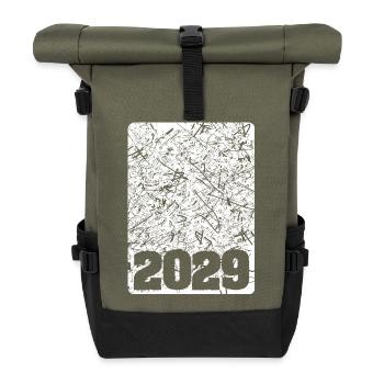 Nummer 2029 - Rolltop Rucksack - Olive/Schwarz - Vorne