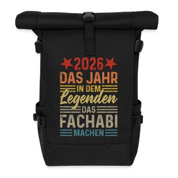 2026 Das Jahr in dem Legenden das Fachabi machen - Rolltop Rucksack - Schwarz - Vorne