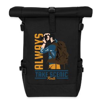 Immer eine landschaftlich reizvolle Route Abenteuer nehmen - Rolltop Rucksack - Schwarz - Vorne