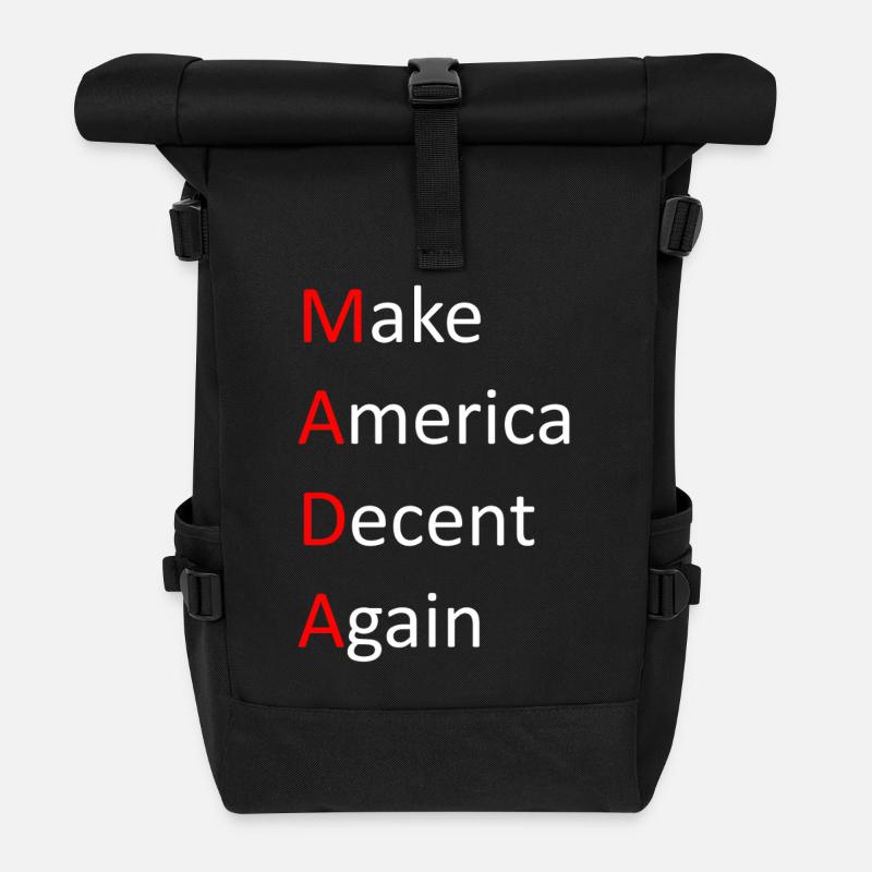 Make_America_Decent_Again - Sac à dos roll top - noir