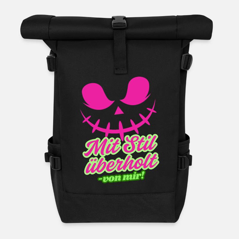 Biker Girl - Rolltop Rucksack - Schwarz