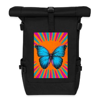 Schmetterling - Rolltop Rucksack - Schwarz - Vorne