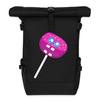 Funny lollipop lollipops kids kid - Roll Top Backpack - black - Front