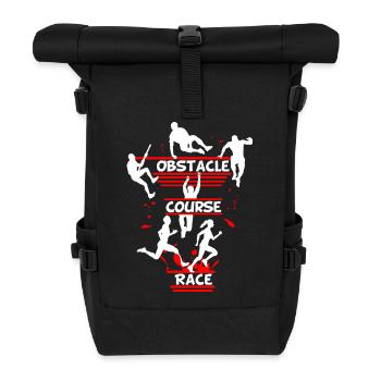 Obstacle Course Race – Line Obstacle Design - Roll Top Backpack - black - Front
