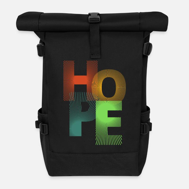 Hope in Colored Rays - Roll Top Backpack - black