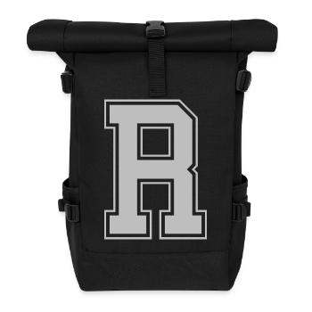 Monogramm Blue Grey College House Initial R - Rolltop Rucksack - Schwarz - Vorne