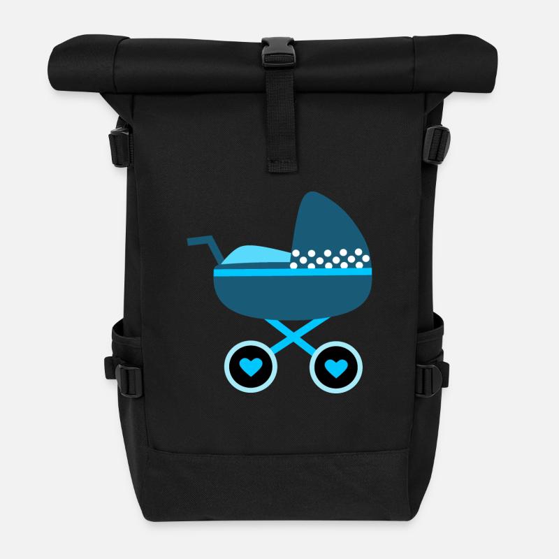 Idée cadeau naissance bébé 2025 - Sac à dos roll top - noir