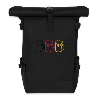 Deutschland Bier Farben - Rolltop Rucksack - Schwarz - Vorne