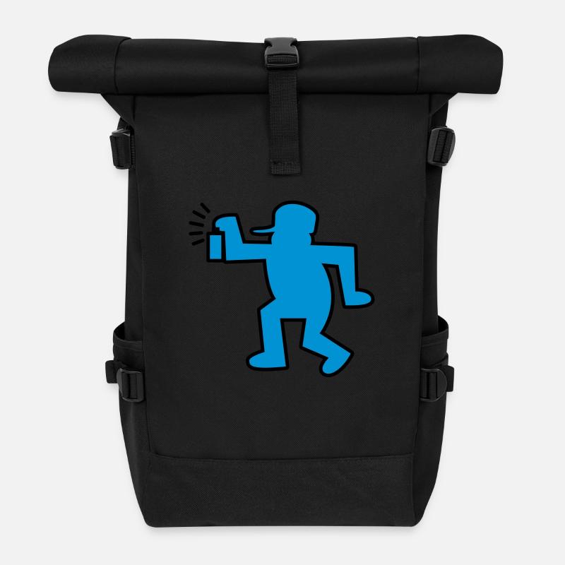 graffiti man - Sac à dos roll top - noir