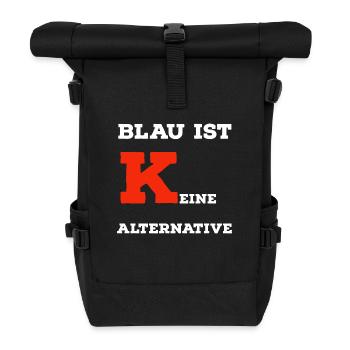 Blau ist keine Alternative - Rolltop Rucksack - Schwarz - Vorne