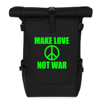 Make love not war - Rolltop Rucksack - Schwarz - Vorne