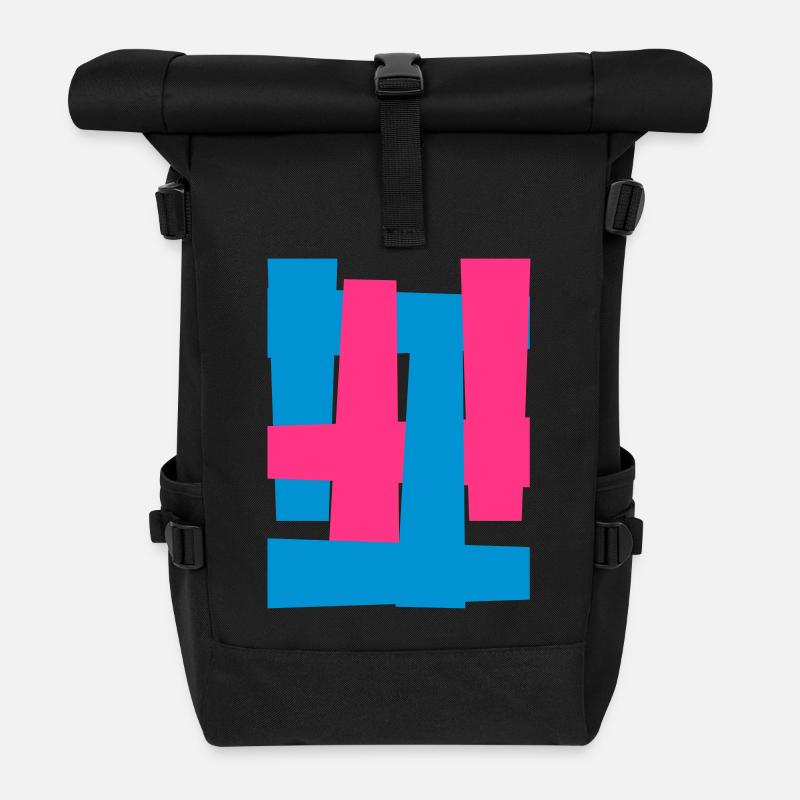 Abstrakt - Rolltop Rucksack - Schwarz