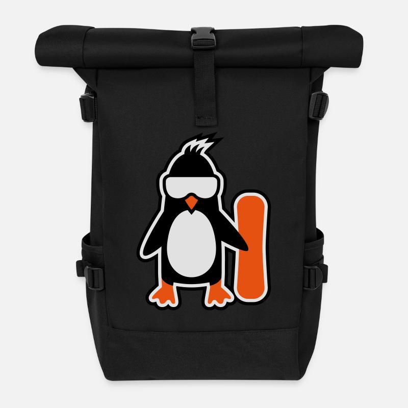 penguin - Roll Top Backpack - black
