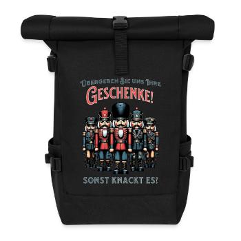 Nussknacker Armee will meine Geschenke haben - Rolltop Rucksack - Schwarz - Vorne