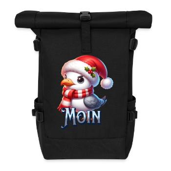 Moin Möwe Weihnachten - Rolltop Rucksack - Schwarz - Vorne