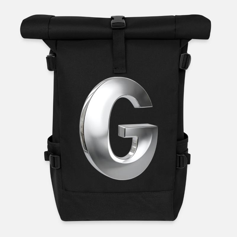 Chrome ,, G " Metallic - Roll Top Backpack - black
